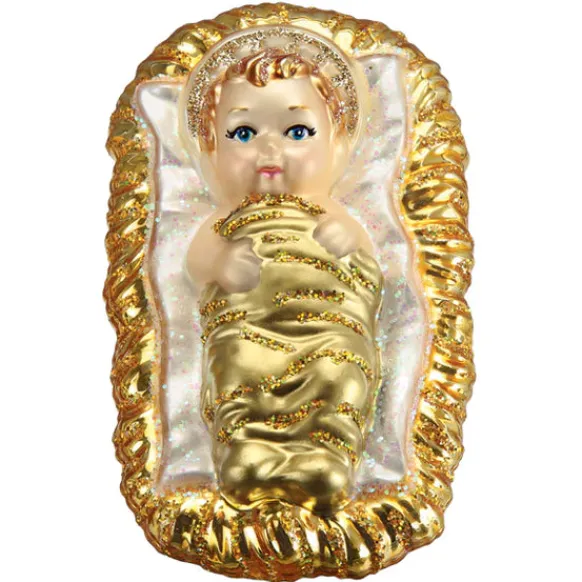 Discount Baby Jesus In Manger Ornament - Angels & Religious