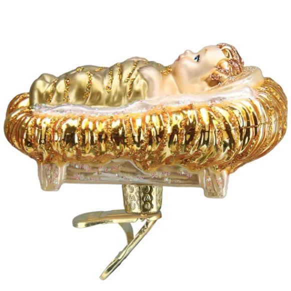 Discount Baby Jesus In Manger Ornament - Angels & Religious