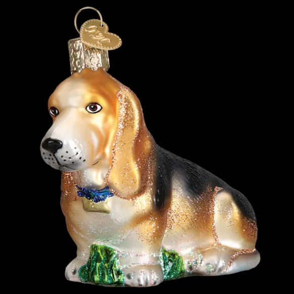 Cheap Old World Christmas Basset Hound Ornament -