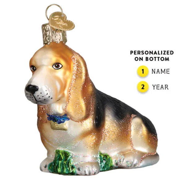 Cheap Old World Christmas Basset Hound Ornament -