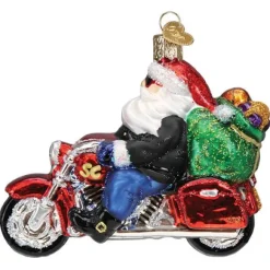 Store Biker Santa Ornament - Transportation