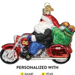 Store Biker Santa Ornament - Transportation