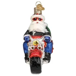 Store Biker Santa Ornament - Transportation