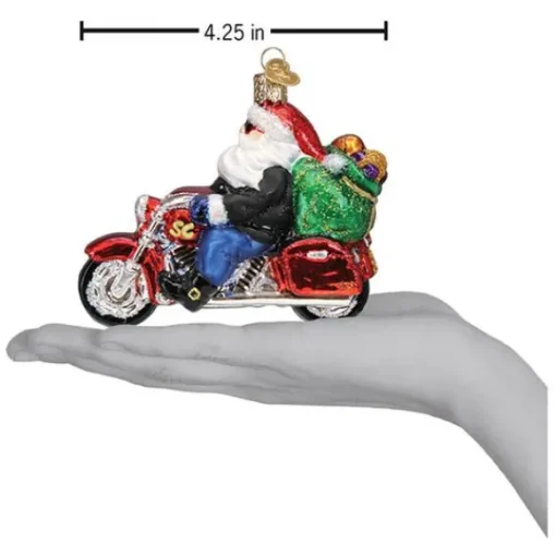 New Old World Christmas Biker Santa Ornament -