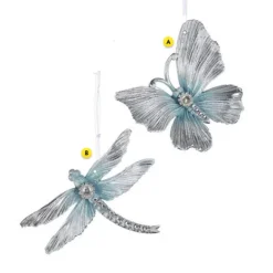 Online Blue And Silver Butterfly Or Dragonfly Ornament Garden, Birds & Insects