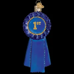 Clearance Blue Ribbon Ornament - School Days
