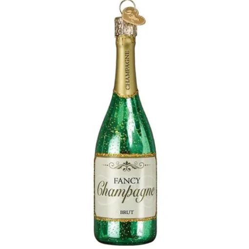 Online Champagne Bottle Ornament - Engaged, Wedding, & Anniversary