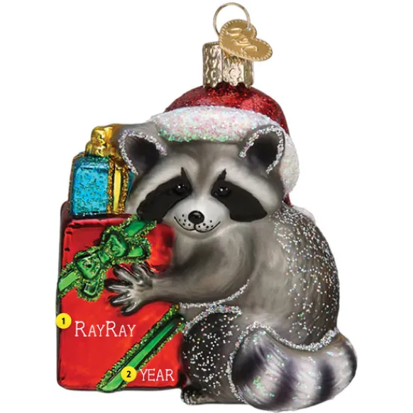 Fashion Christmas Bandit Raccoon Ornament - Animals