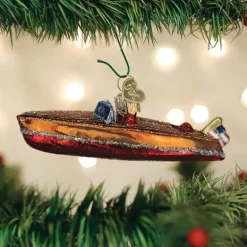 Hot Old World Christmas Classic Wooden Boat -