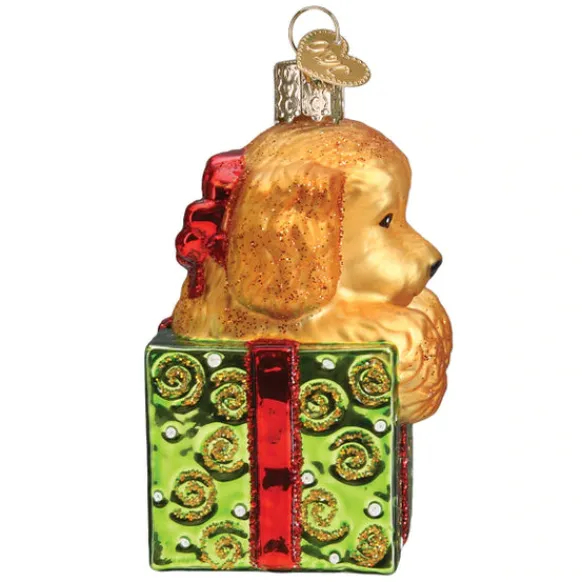 Best Sale Old World Christmas Doodle Puppy Surprise Ornament -