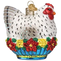 Sale French Hen Ornament - Horse & Farm