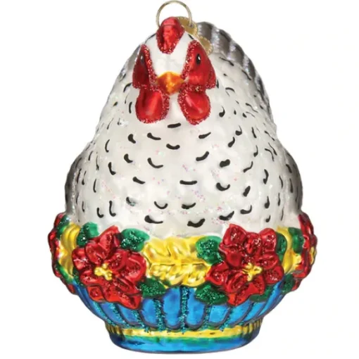 Sale French Hen Ornament - Horse & Farm