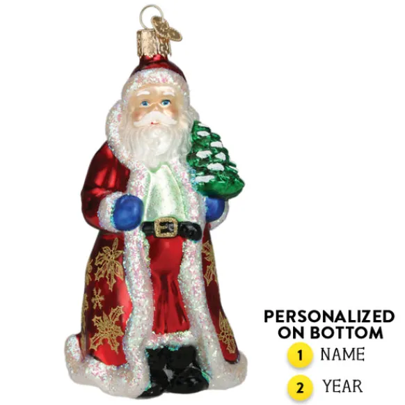Online Old World Christmas Glistening Golden Santa Ornament -