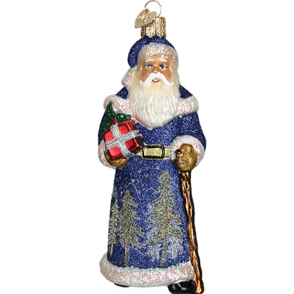 Online Old World Christmas Glistening Midnight Santa Ornament -