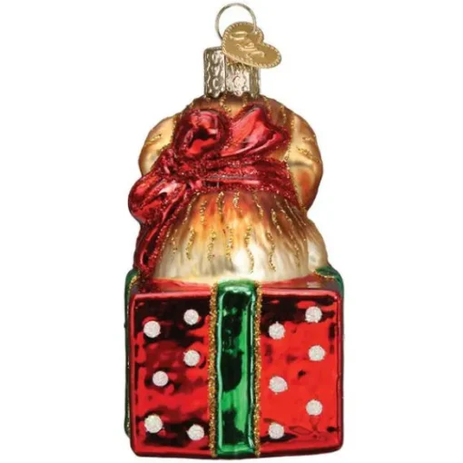 New Old World Christmas Golden Puppy Surprise Ornament -