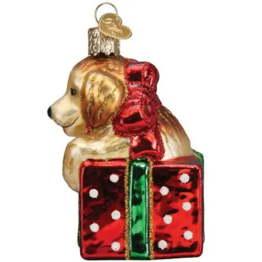 New Old World Christmas Golden Puppy Surprise Ornament -