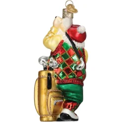 Fashion Old World Christmas Golfing Santa Ornament -