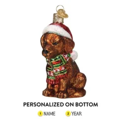 Flash Sale Old World Christmas Holiday Chocolate Labrador Puppy Ornament -