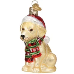 Clearance Old World Christmas Holiday Yellow Labrador Puppy Ornament -