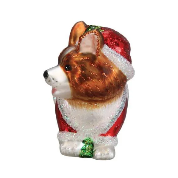 Hot Old World Christmas Holly Hat Corgi Puppy Ornament -