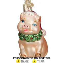 New Holly Pig Ornament - Animals
