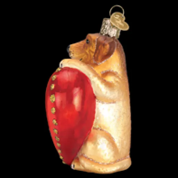 Hot Old World Christmas I Love My Dog Heart Ornament -