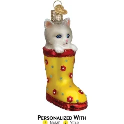 Discount Old World Christmas Kitten In Rain Boot Ornament -