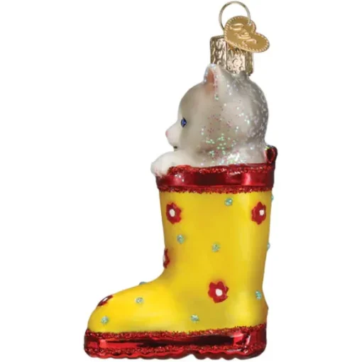 Discount Old World Christmas Kitten In Rain Boot Ornament -