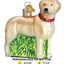 Outlet Old World Christmas Labrador Ornament - Standing , Yellow -