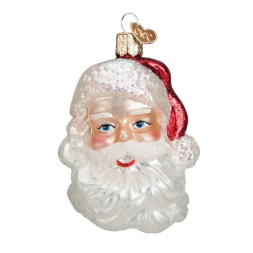 Flash Sale Old World Christmas Mid-Century Santa Head Ornament -
