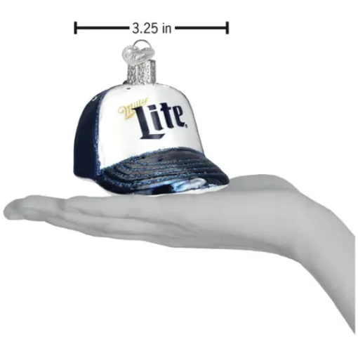 Clearance Old World Christmas Miller Lite Baseball Cap Ornament -