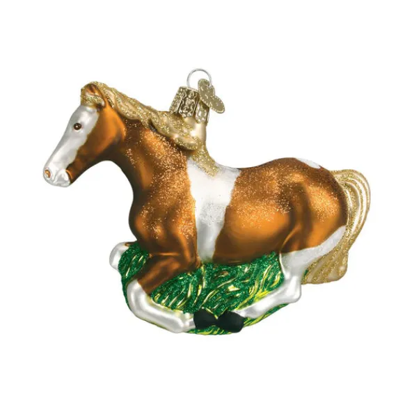 Best Mustang Horse Ornament - Brown & White - Horse & Farm