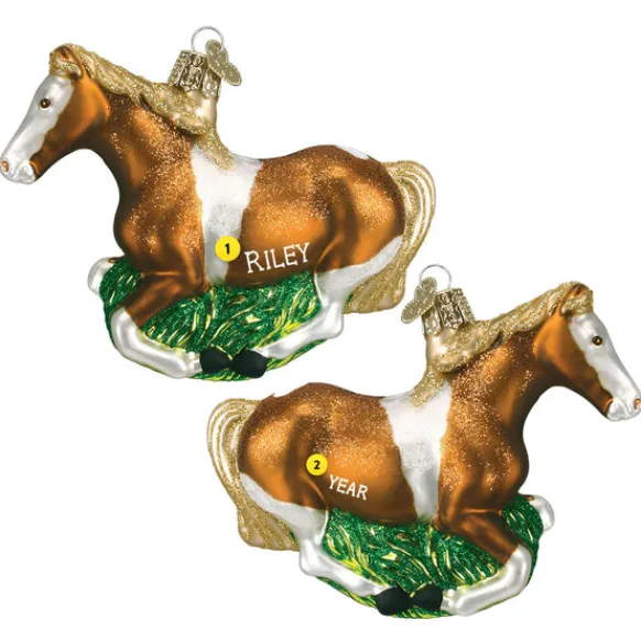 Best Mustang Horse Ornament - Brown & White - Horse & Farm