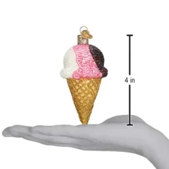 Store Old World Christmas Neapolitan Ice Cream Cone Ornament -