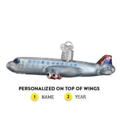 Hot Old World Christmas Passenger Airplane Ornament -