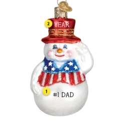 Fashion Old World Christmas Patriotic Snowman Ornament -