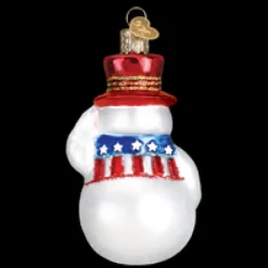 Fashion Old World Christmas Patriotic Snowman Ornament -