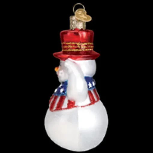 Fashion Old World Christmas Patriotic Snowman Ornament -