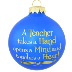 Store Personalized "A Teacher Takes A Hand Opens A Mind And Touches A Heart" Bulb Ornament School Days