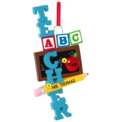 Sale Rudolph & Me Personalized Abc Teacher Ornament