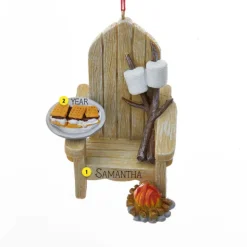 Flash Sale Kurt Adler Personalized Adirondack Chair With S'Mores Ornament