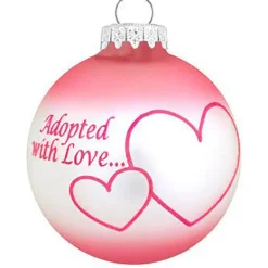 Fashion Personalized Adopted With Love Ornament - Pink Baby