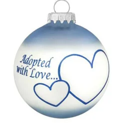 Shop Personalized Adopted With Love Ornament - Blue Baby