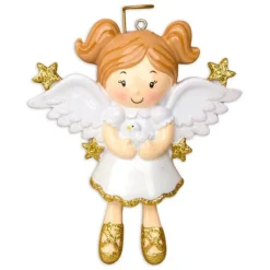 Fashion Personalized Angel Girl With Dove Ornament Angels & Religious