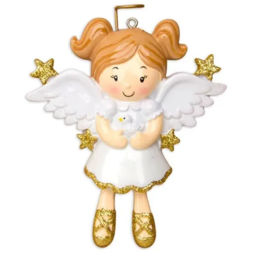Fashion Personalized Angel Girl With Dove Ornament Angels & Religious