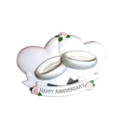 New Personalized Anniversary Heart Ornament Engaged, Wedding, & Anniversary