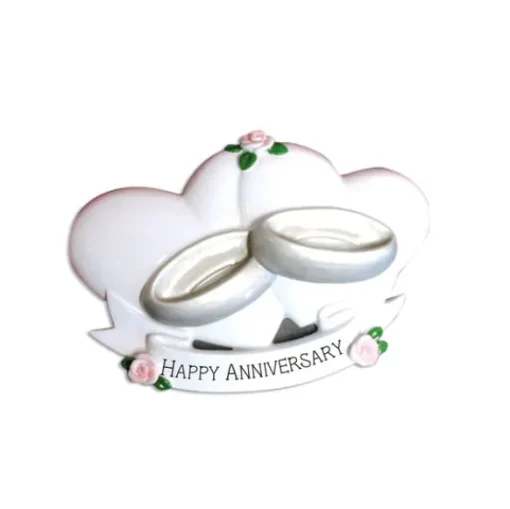 New Personalized Anniversary Heart Ornament Engaged, Wedding, & Anniversary