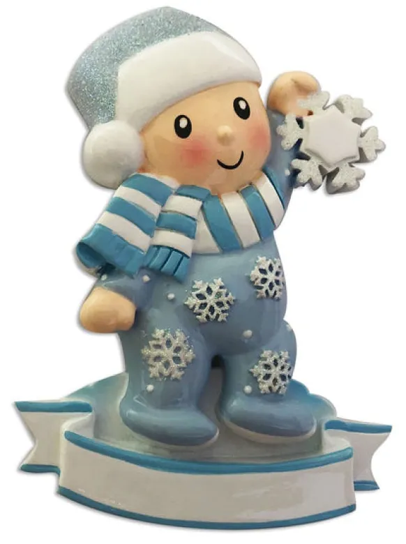 Cheap Personalized Baby Boy In Pajamas Ornament Growing Up