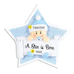 Shop Personalized Baby Boy's 1St Christmas Star Ornament Baby