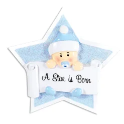 Shop Personalized Baby Boy's 1St Christmas Star Ornament Baby